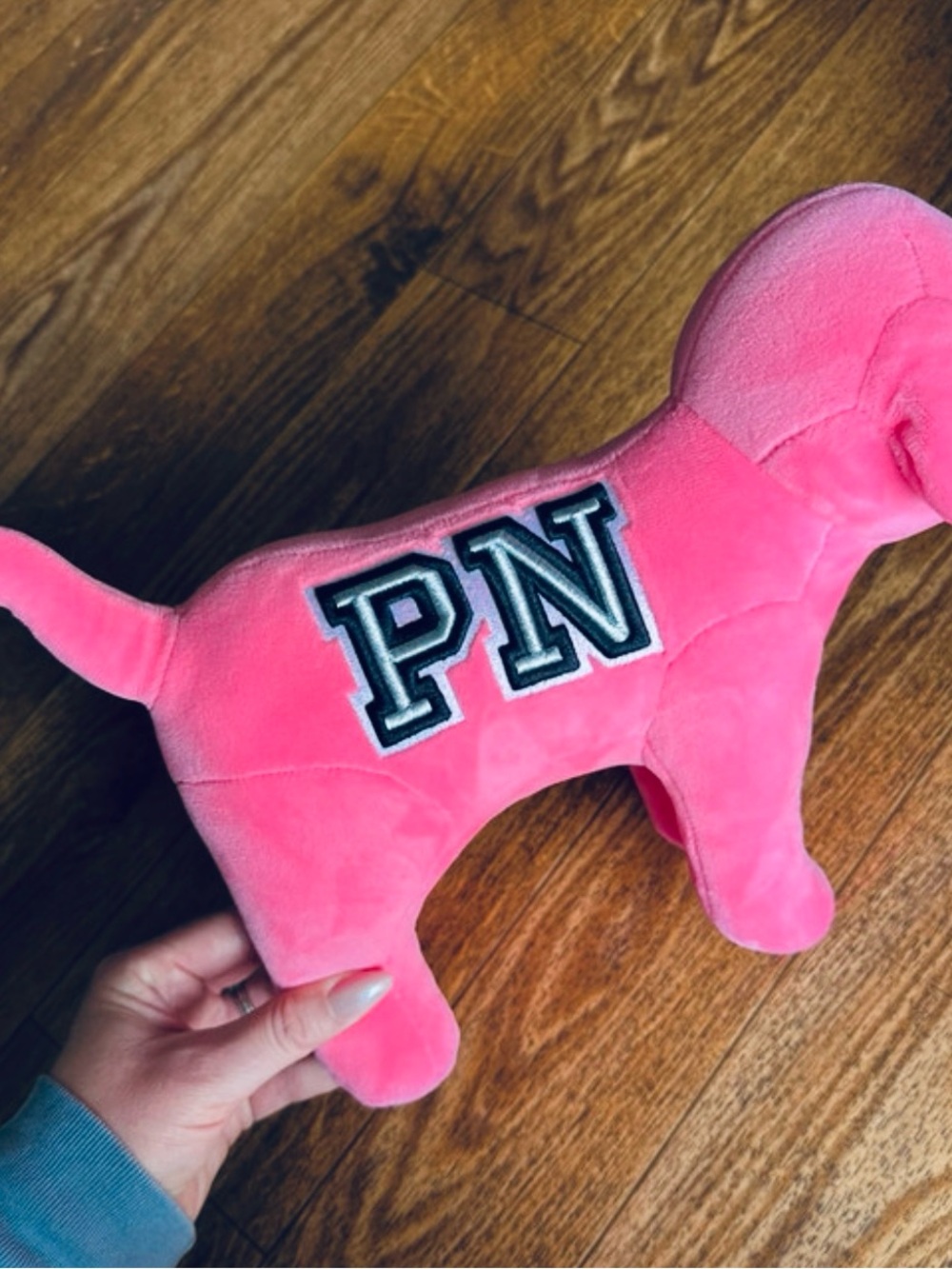 PINK Victoria's Secret Bright Pink Plush Dog Toy with PN Patch - Picture 1 of 4